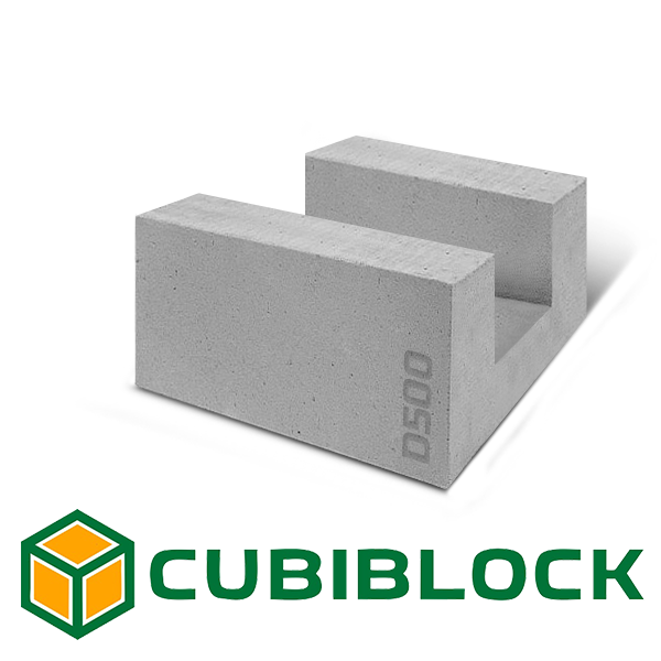 Газобетонный блок CUBIBLOCK D500 B2,5 F100 500х400х250 П(U) образный