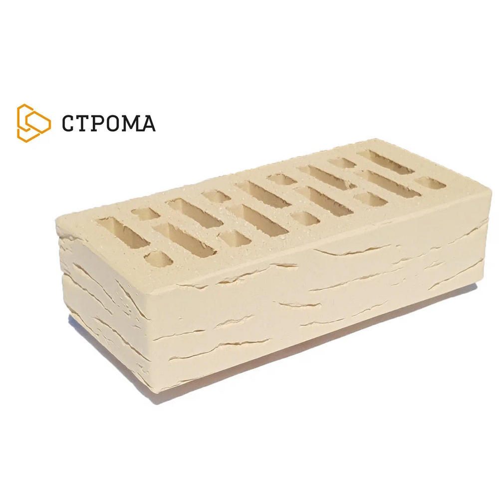 Облицовочный кирпич Строма одинарный 1 НФ Слоновая кость Рустик