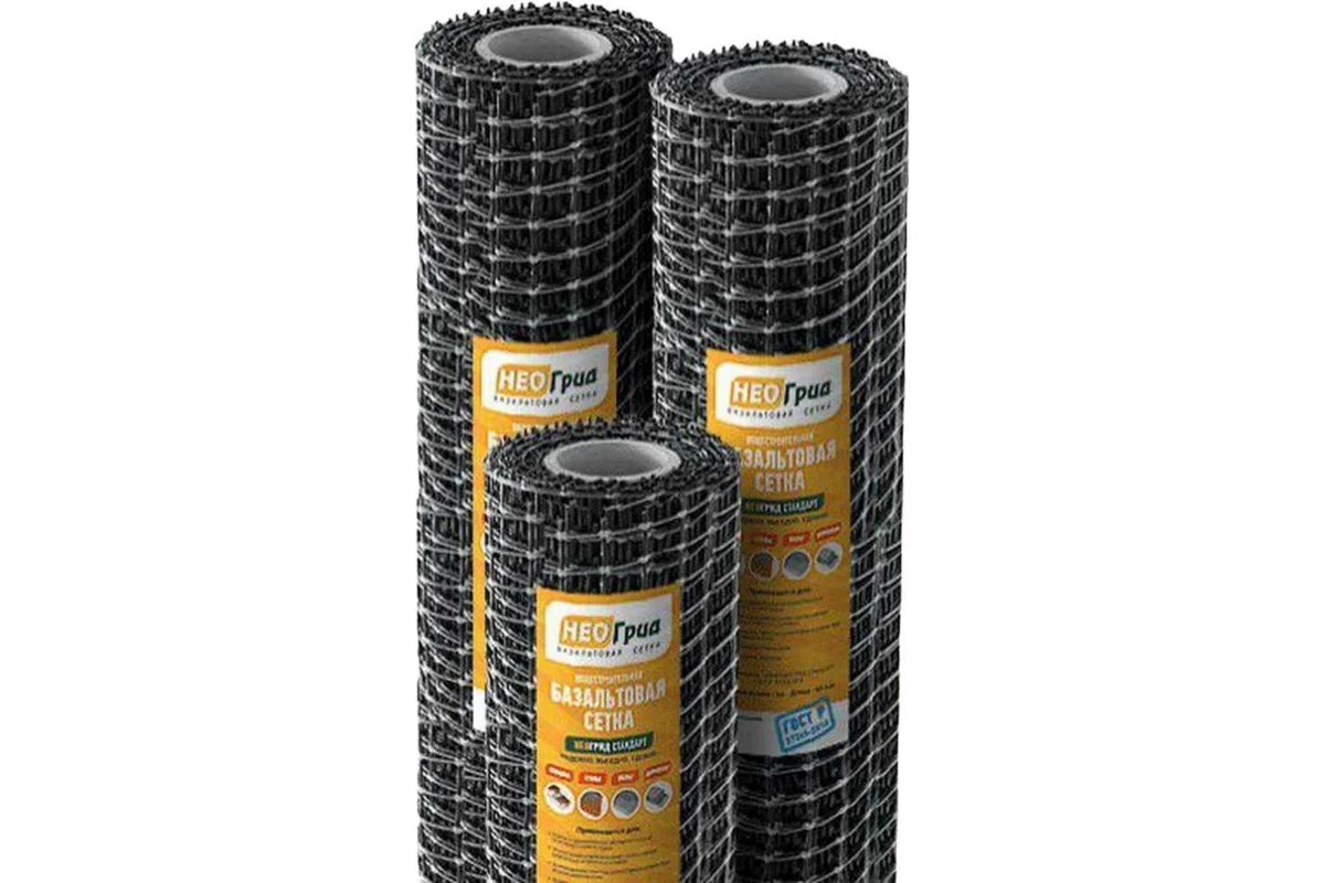 Сетка базальтовая НЕОГРИД 25х25 мм, 1х50 м, 50 кН/м