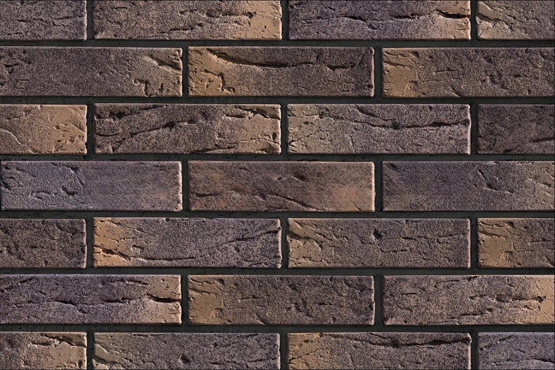 Облицовочный кирпич Браер одинарный 1 НФ кладка Этна кора дуба