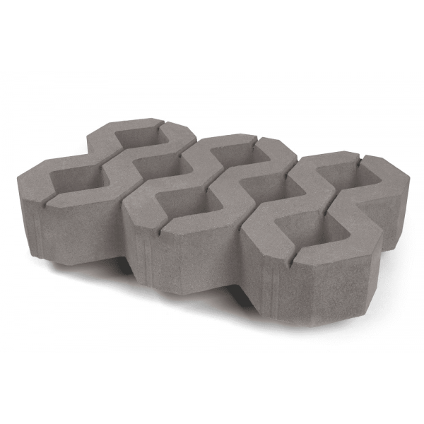 Тротуарная плитка Нобетек Газонная решетка 1РД10 серая