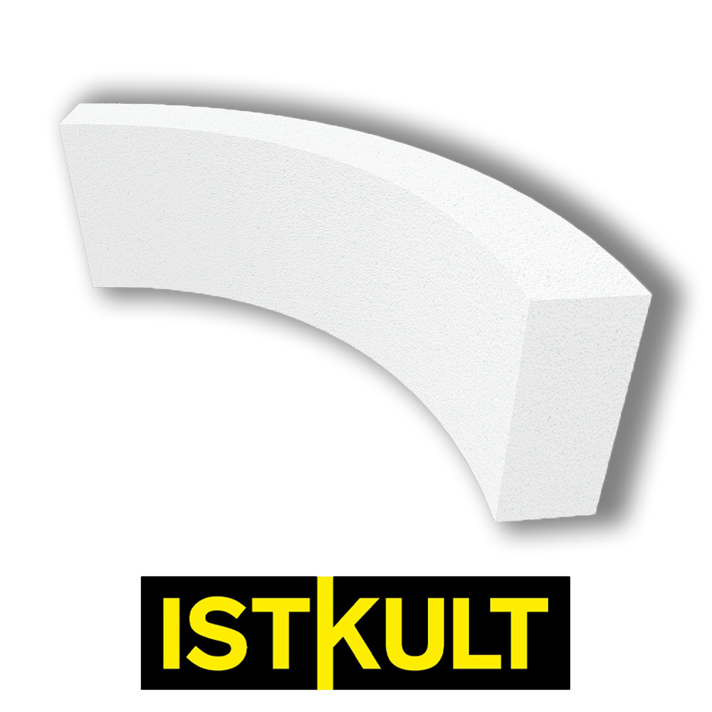 Газобетонный блок ISTKULT D500 628х100х250 R50/60 дугообразный