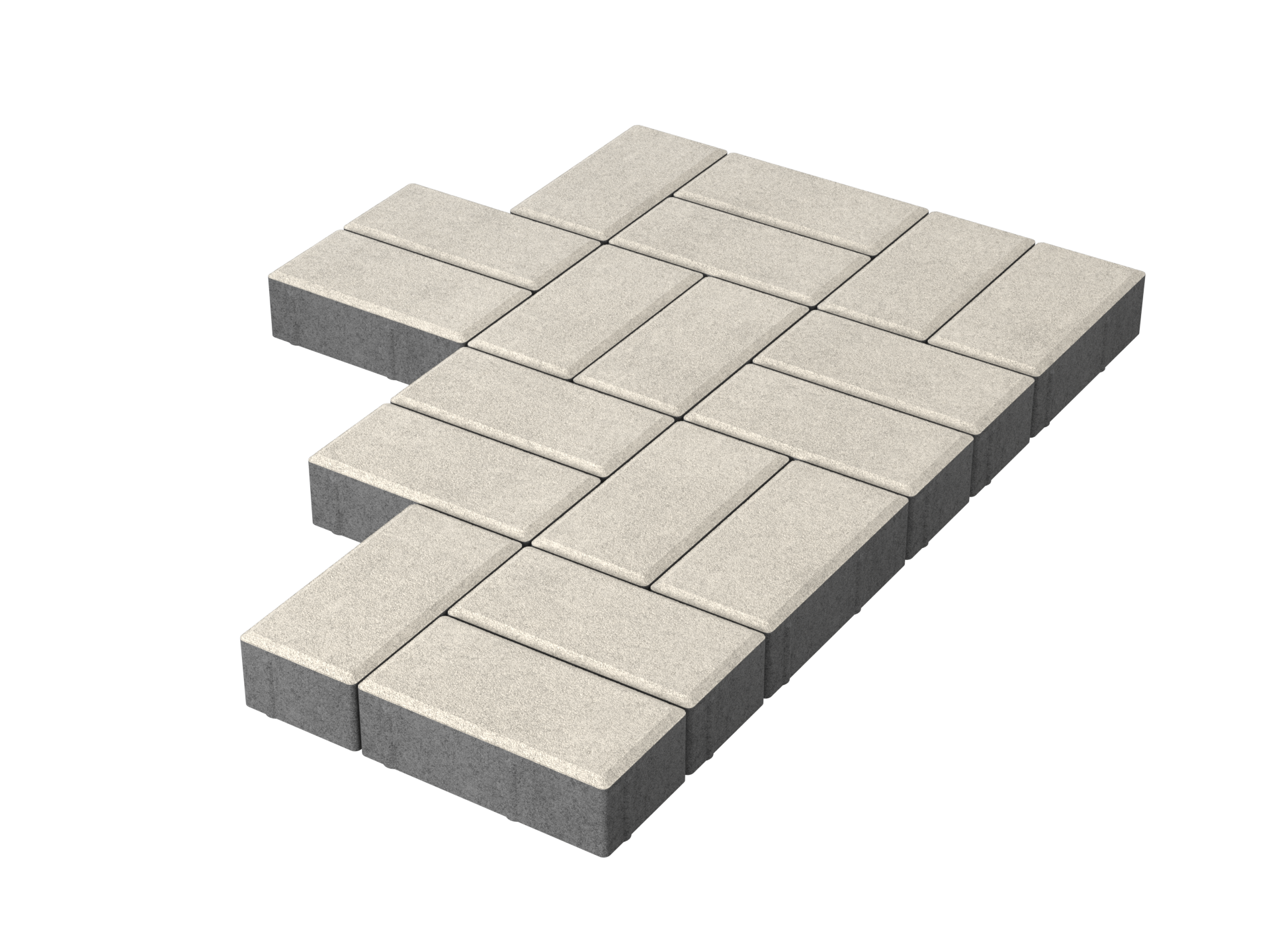 Тротуарная плитка Брусчатка Stellard «Белая» 60 мм