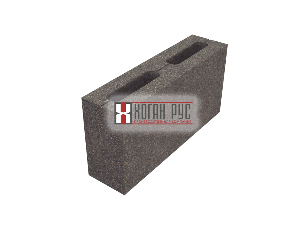 Пескоцементный 2-х пустотный блок Хоган Рус перегородочный 390х90х188