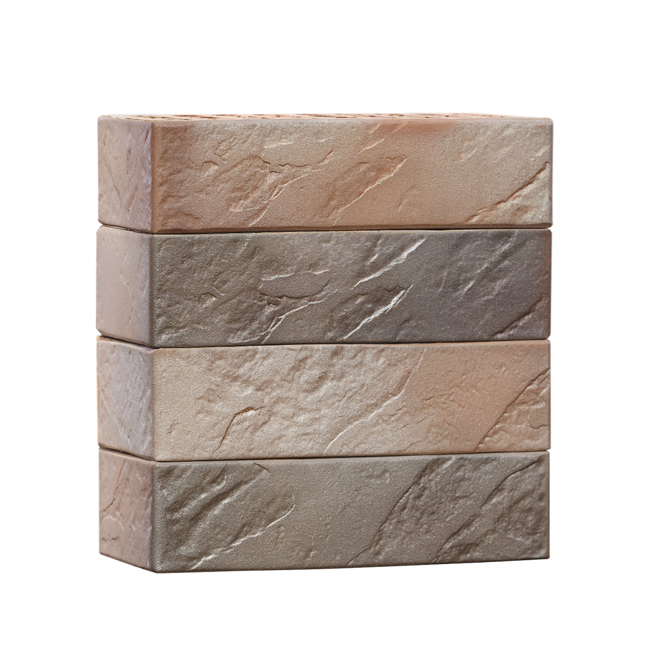 Облицовочный кирпич ВолгаБрик Байкал Лед баварская кладка одинарный 1 НФ руст М200