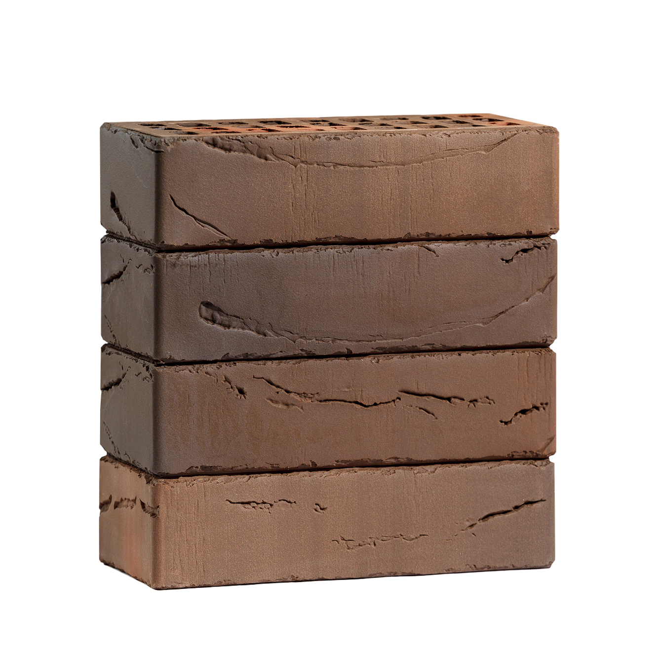 Облицовочный кирпич ВолгаБрик Таймыр Флэш баварская кладка одинарный 1 НФ руст М200