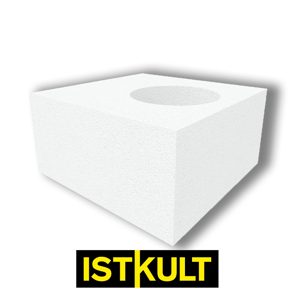 Вентиляционный О-блок ISTKULT D500 500х375х250 мм 1Ø 250 мм газобетонный