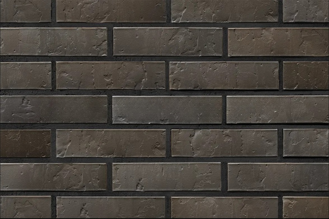 Облицовочный кирпич Браер одинарный 1 НФ кладка Нуар Терра
