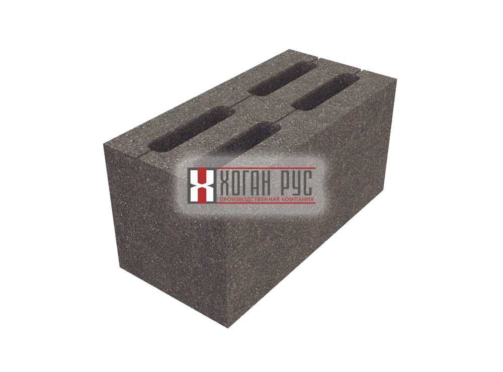 Пескоцементный 4-х пустотный блок Хоган Рус стеновой 390х190х188