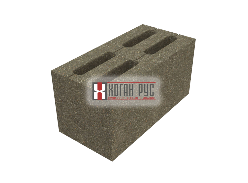 Керамзитобетонный 4-х пустотный блок Хоган Рус стеновой 390х190х188