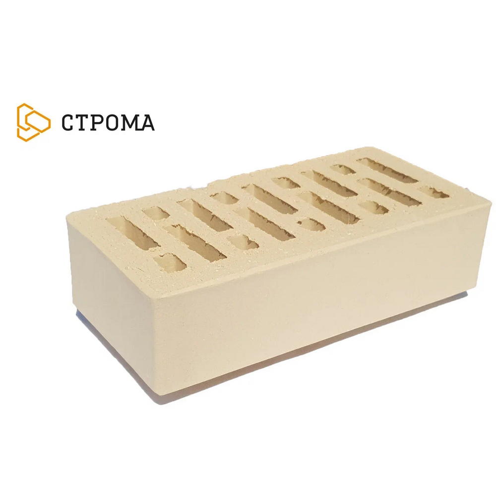 Облицовочный кирпич Строма одинарный 1 НФ Слоновая кость Гладкий